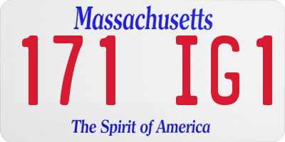 MA license plate 171IG1