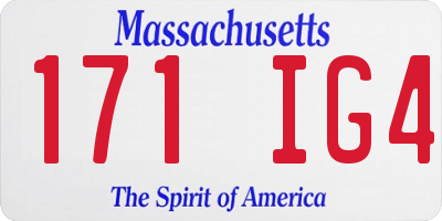 MA license plate 171IG4