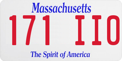MA license plate 171II0