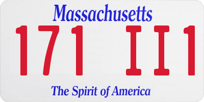 MA license plate 171II1