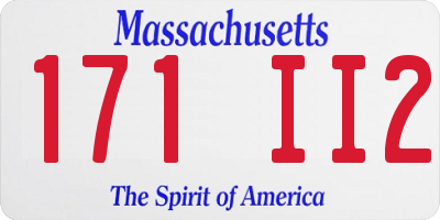 MA license plate 171II2