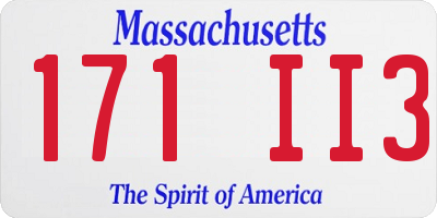 MA license plate 171II3