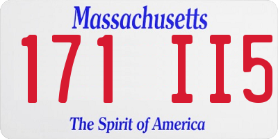 MA license plate 171II5