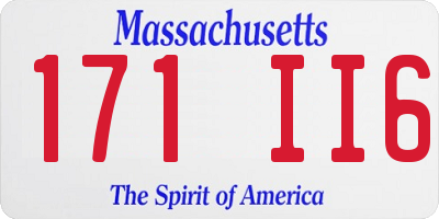 MA license plate 171II6