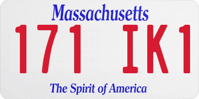 MA license plate 171IK1