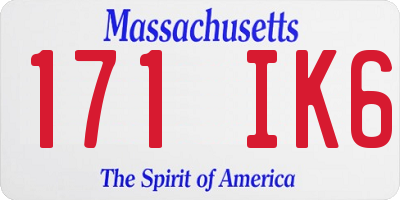 MA license plate 171IK6