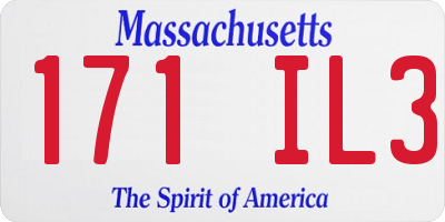 MA license plate 171IL3