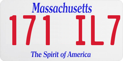MA license plate 171IL7