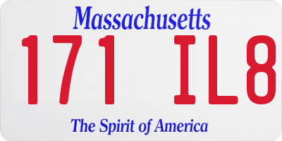 MA license plate 171IL8
