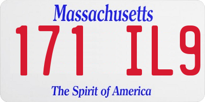 MA license plate 171IL9