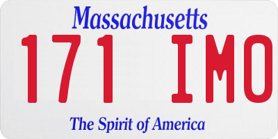 MA license plate 171IM0