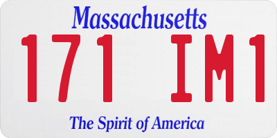 MA license plate 171IM1