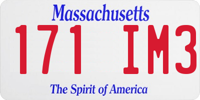 MA license plate 171IM3