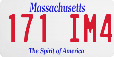 MA license plate 171IM4