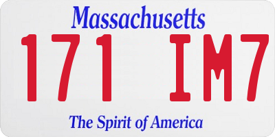 MA license plate 171IM7
