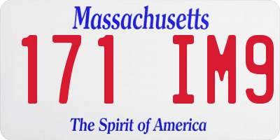 MA license plate 171IM9