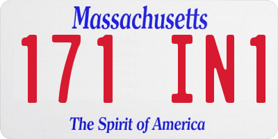 MA license plate 171IN1