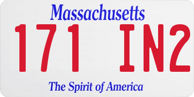 MA license plate 171IN2