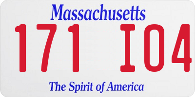 MA license plate 171IO4