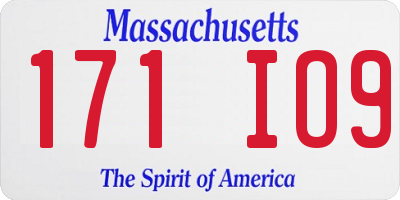 MA license plate 171IO9