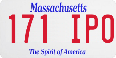 MA license plate 171IP0