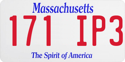 MA license plate 171IP3
