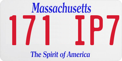 MA license plate 171IP7