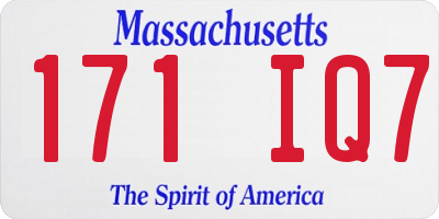 MA license plate 171IQ7