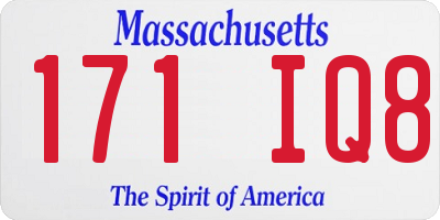 MA license plate 171IQ8