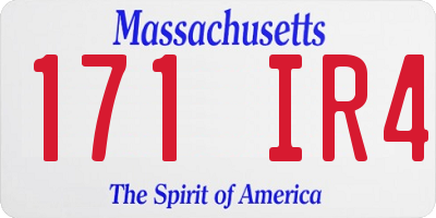 MA license plate 171IR4