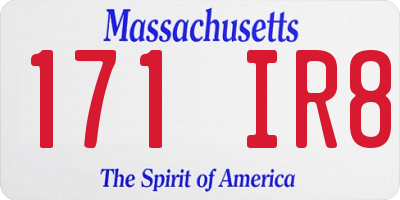 MA license plate 171IR8