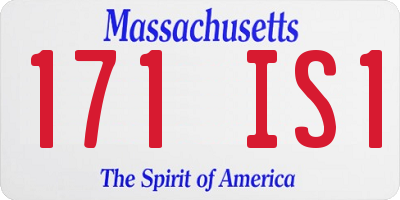 MA license plate 171IS1