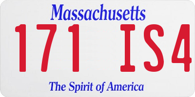 MA license plate 171IS4