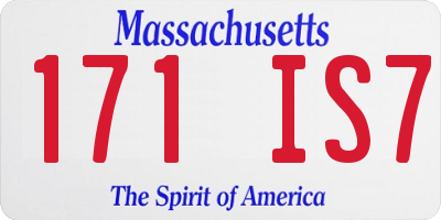 MA license plate 171IS7