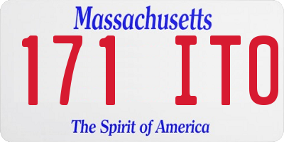 MA license plate 171IT0