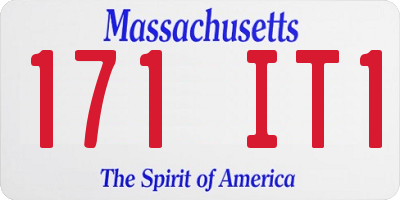 MA license plate 171IT1