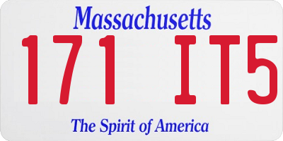 MA license plate 171IT5