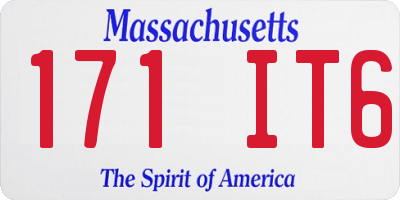 MA license plate 171IT6