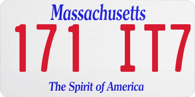 MA license plate 171IT7