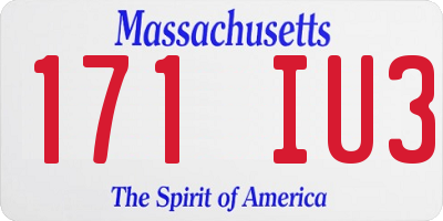 MA license plate 171IU3