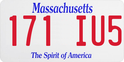 MA license plate 171IU5