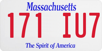 MA license plate 171IU7
