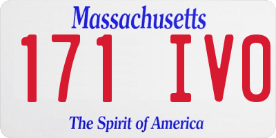 MA license plate 171IV0