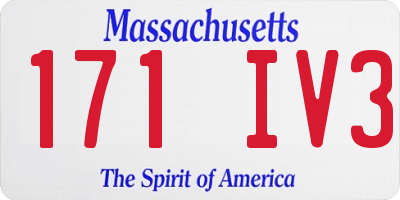 MA license plate 171IV3