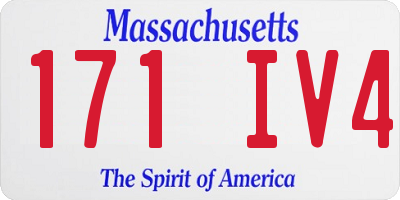MA license plate 171IV4