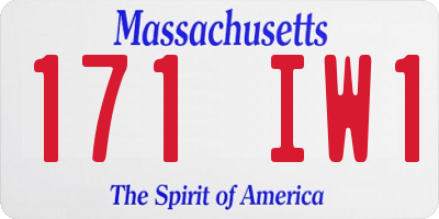 MA license plate 171IW1