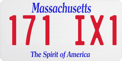 MA license plate 171IX1