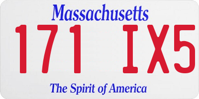 MA license plate 171IX5