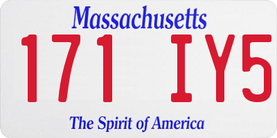 MA license plate 171IY5