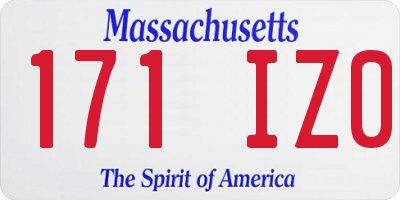 MA license plate 171IZ0